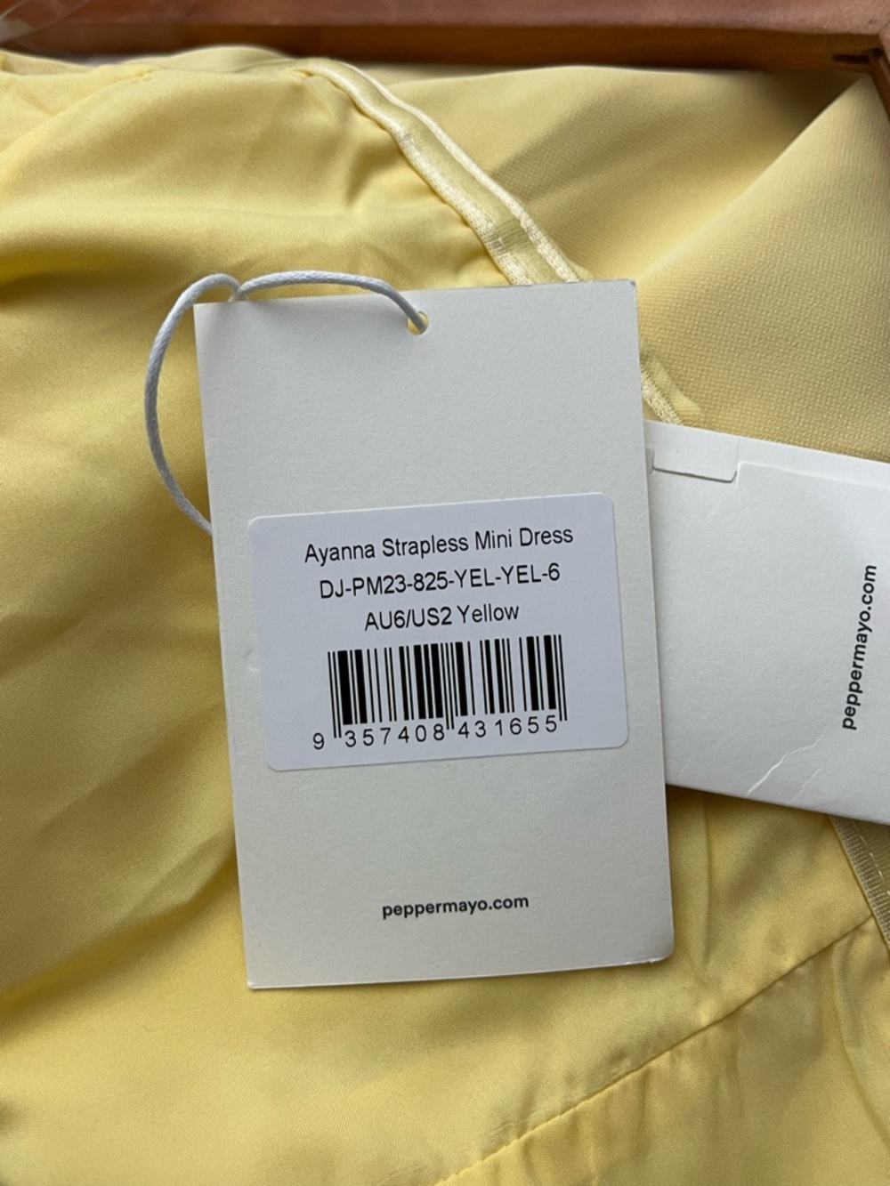 Peppermayo Sorority Ayanna Strapless Pastel Butter Yellow Mini Dress NWT - Picture 11 of 12